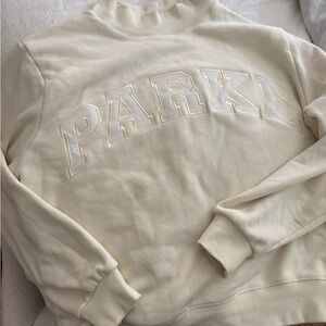 PARKE cream Sweatshirt with Embroidered Logo